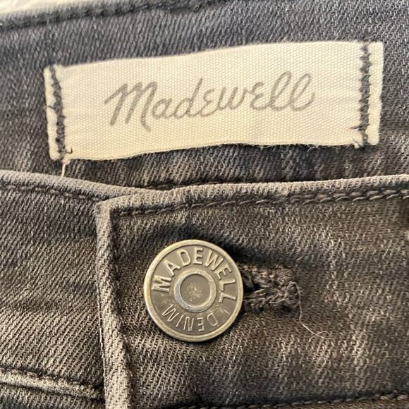 Madewell Womens Jeans 24T Cali Demi-Boot Gray Denim Raw Hem Stretchy Waist Slim - Picture 3 of 16